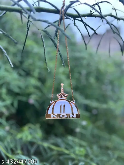 Hand-crafted, gold-plated KGN DOME religious idol set for car net, 100 pieces from India