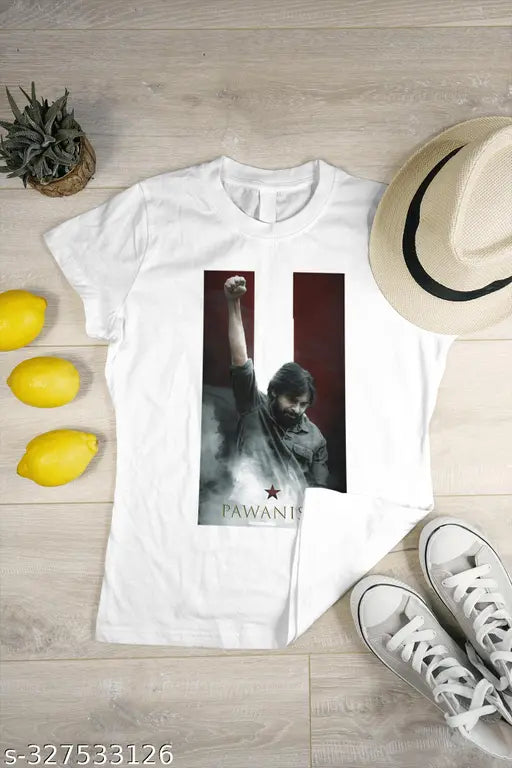 Pawan Kalyan printed polycotton T-shirt, round neck, half sleeves, ultra soft, comfortable, machine washable - India