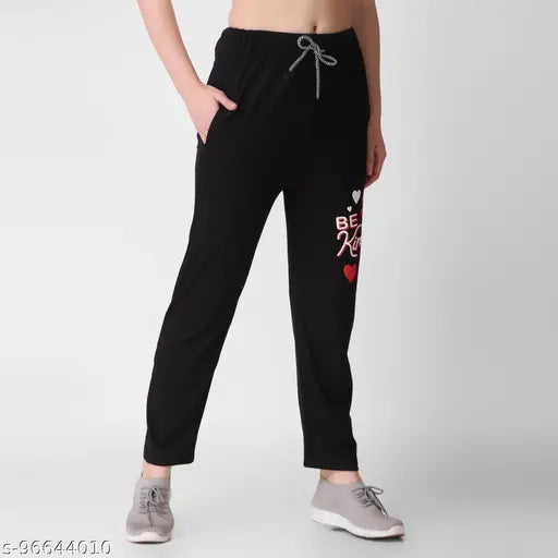 Women's long sleeved black joggers with tie at waist