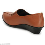 Synthetic textured ballerinas - T39-Tan, modern women's shoe from India