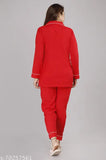Solid rayon nightsuit for women, long sleeves, solid design, India-made