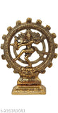 Metal Nataraj idol of Shiv dancing, 10"x10"x10", for temple or gifting, representing luck, happiness and prosperity. Made in India