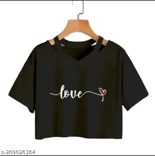 Cotton blend printed V-neck tops for women's office wear and casual wear, short sleeves, versatile style from Stylander