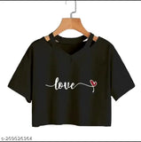 Cotton blend printed V-neck tops for women's office wear and casual wear, short sleeves, versatile style from Stylander