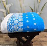 Handmade kids cotton quilt, embroidered at borders, ideal for crib or single bed, mild winter use, breathable & soft