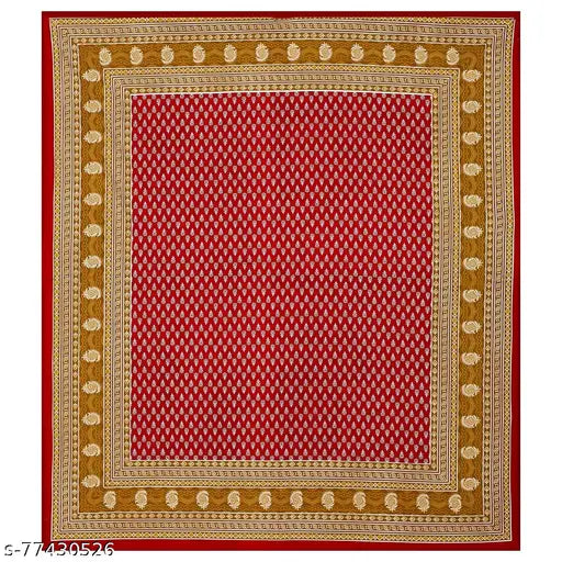 Multicolor cotton double Jaipuri bedsheet combo with four matching pillow covers. Suitable for twin beds, 100% cotton material