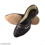 black canvas slip-on mojari, solid design in size IND-[choose a representative size e.g., 8] from India