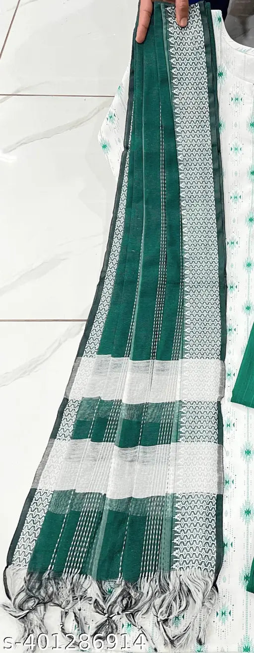 A set of men's formal kameez with matching pants, white with paisley design