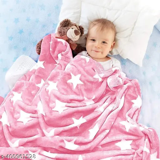 Brown star-patterned soft baby blanket, ideal for newborns 0-6 months, perfect for air-conditioned environments, size 100cm x 75cm