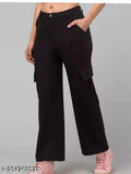 Black cotton blend cargo pant 543, versatile and durable for everyday wear