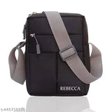 Black shoulder strap sling messenger bag with zip closure