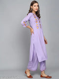 Rayon embroidered kurta set with palazzo bottoms, festive and party-ready Indian women's fashion