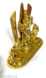 Brass Balaji Shankh Chakkar idol, 350gm, yellow antique for home temple decor, India origin