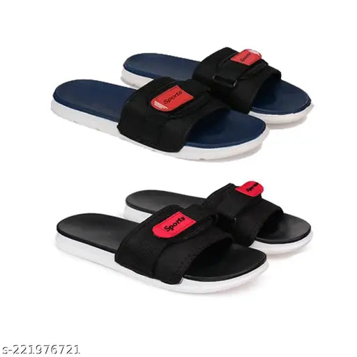 Waterproof EVA slides for kids, fashionable prints, breathable and lightweight, perfect flip flops for daily wear - Pack of 2