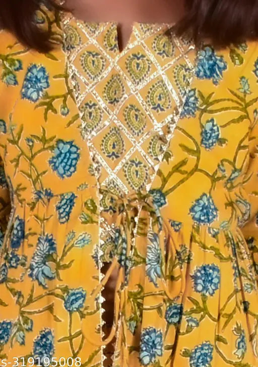 Stylish floral printed cotton top and palazzo pant set with detachable jacket, Indian ethnic wear for girls aged 3-8 years