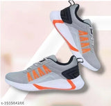 Solecap boys' sport shoes, white and grey lace-up running sneakers for men, lightweight design, multicolor upper