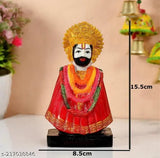 Multicolor, resin Khatu Shyam Baba Murti statue, Indian home mandir decor, height 6 inches
