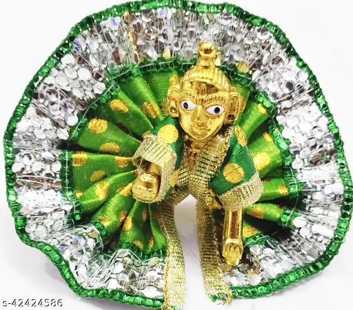 Brass Krishna idol figurine, 13.5cm x 11.5cm x 12cm, attractive Indian artifact