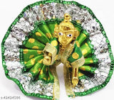 Brass Krishna idol figurine, 13.5cm x 11.5cm x 12cm, attractive Indian artifact