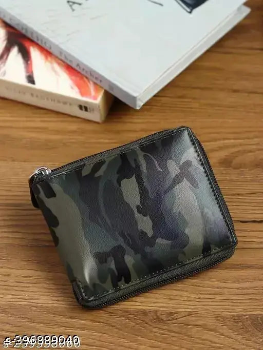 Genuine PU leather RFID secure double fold wallet, large capacity for men and women, multi-colored with 6 card slots, coin pocket, and note section