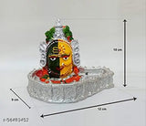 Medium white ceramic Shivling, handcrafted Baba Mahakal idol for Puja and car dashboard