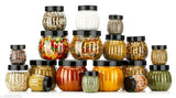 A stackable set of air-tight kitchen storage containers, featuring BPA-free materials in various sizes (300ml, 650ml, and 1400ml), with modular design and Matka shape. Perfect for storing groceries, grains like rice, and Masala boxes