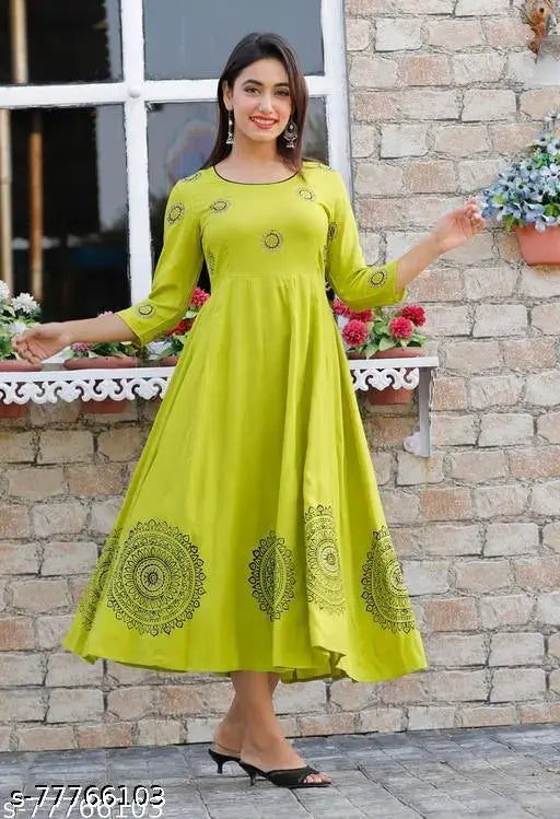 Rayon maternity kurti for women, long and stylish, perfect for various occasions