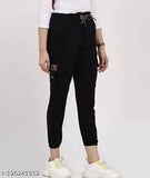 Solid cotton cargo jeans for women & girls, trendy stylish fit from India