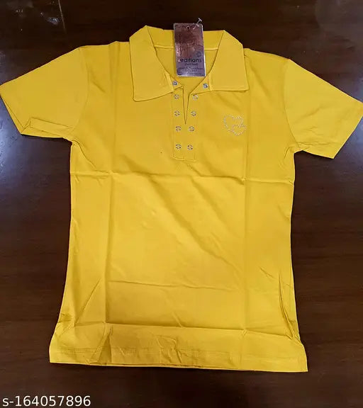 Cotton short-sleeved printed Treandy t-shirt for girls, made in India