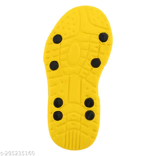 Synthetic yellow kids sandal, super comfortable EVA sole for active play, ideal for ages 5.5-11 years, India origin