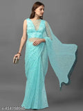 Embellished net saree with running blouse, traditional ethnic garment from India