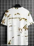 Oversized cotton half sleeve t-shirt for men, three-quarter sleeves, printed pattern, India origin