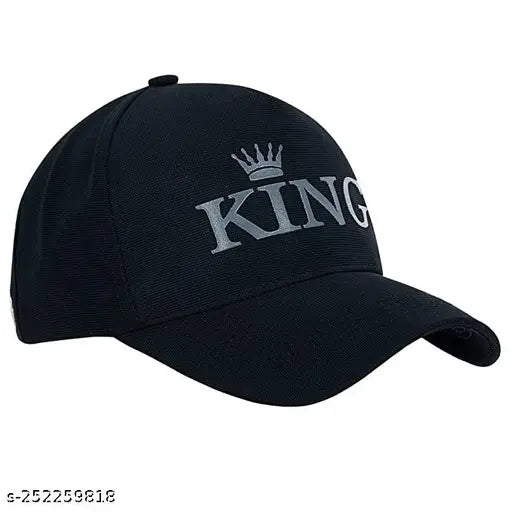 Black cap with "KING" embroidered in white on front