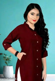 Rayon puffed kurti, stretchable fabric and V-neck. Made in India, free size from 36" to 45". Colour may slightly vary due to photographic lighting sources