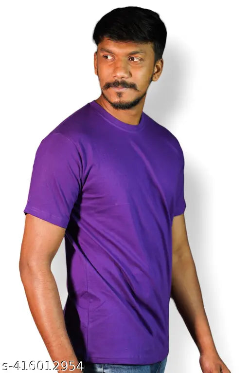 Men's black cotton round neck regular fit T-shirt, premium quality, lightweight and breathable, made in India