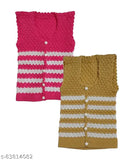 Multicolor striped woolen sleeveless sweater pack-2 for 1-2 year old babies (India)
