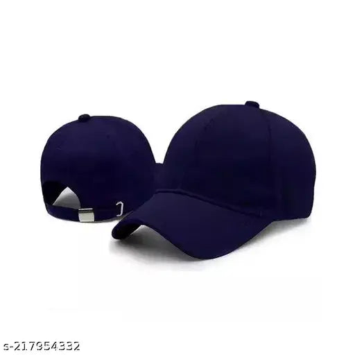 Dark blue cotton baseball cap with a small emblem on the front
