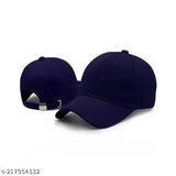 Dark blue cotton baseball cap with a small emblem on the front