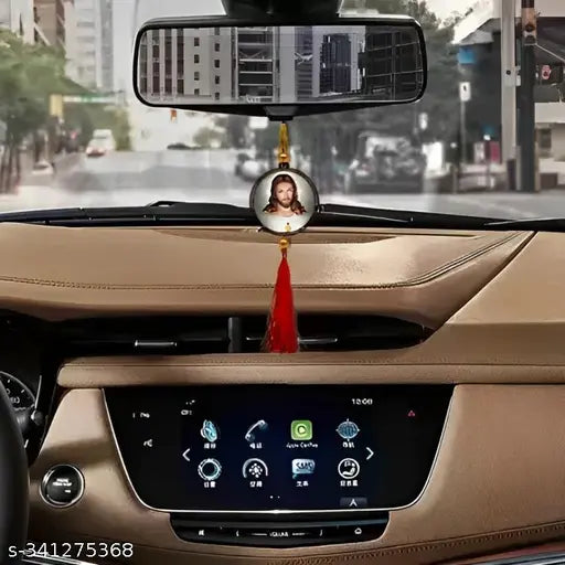 High-quality wooden, matte finish Lord Jesus dashboard idol for car and home decorative showpiece - Made in India, ideal for gifting purposes