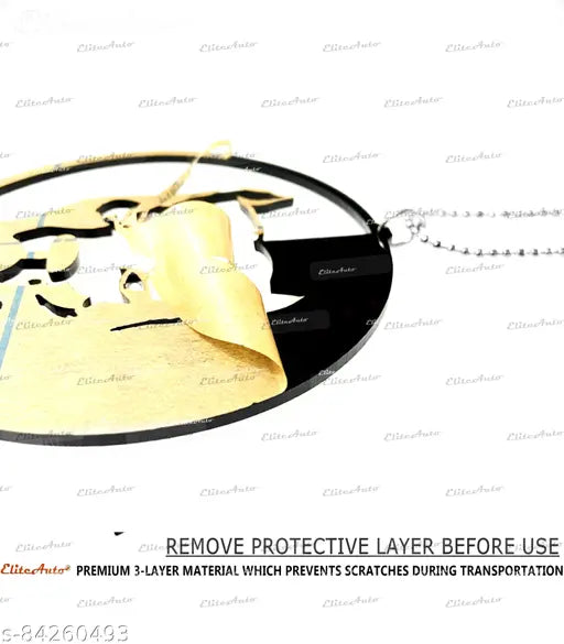 Black laser-cut acrylic Pitbull (Bulldog) auto showpiece for car rearview mirror, adjustable metal chain universal fit
