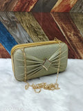 Falcon leather clutch purse, gold zip closure