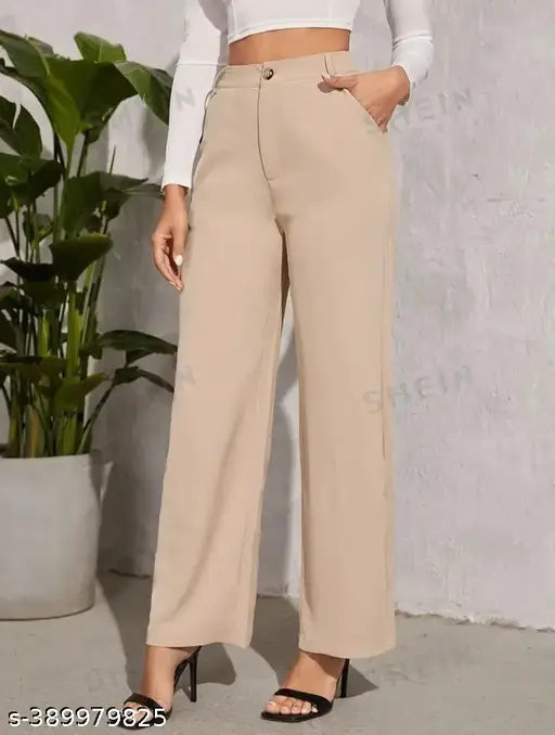 Khaki culottes with cropped top and belted waist