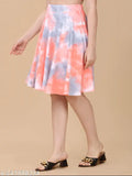 Multi-colored flared skirt for women