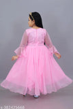 Embroidered net festive dress for girls (3/4 sleeves), Indian made, size 5-6 years