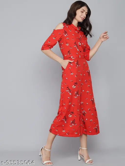 Yellow poly crepe printed net jumpsuit with three-quarter sleeves, size S (34in bust, 52in length, 34in waist, 46in hip), from Dazzler Fashion