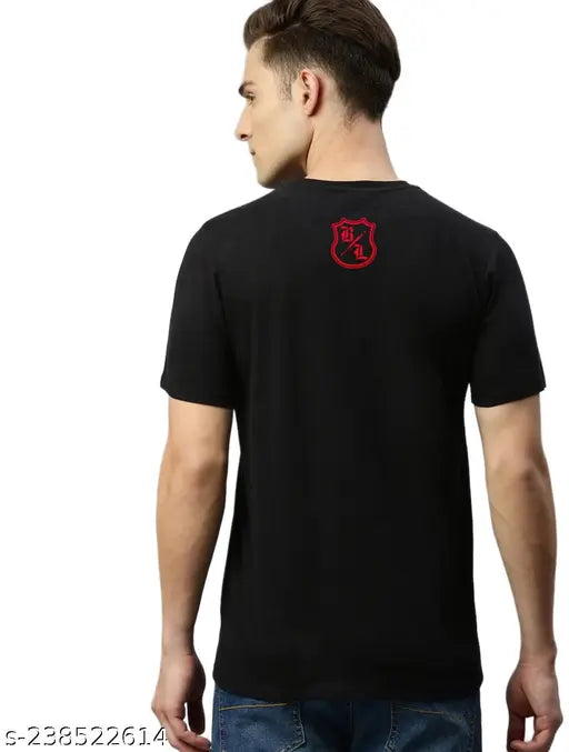 Black cotton T-shirt featuring printed Roman Reigns image, Greatness Amongst You design for men's fashion, WWE fanwear on display