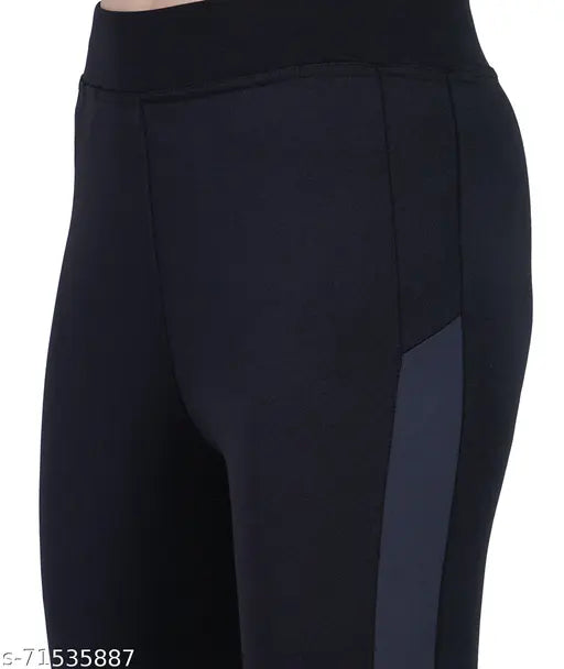 Stretchable striped lycra yoga gym track pants for women (pack of 2), size 28-34 inch - fashionable and breathable activewear for workout sessions