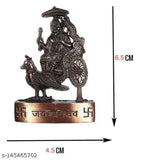 Black metal Shani Dev idol, intricate Indian god statue with 1 piece in net quantity
