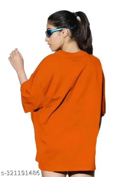 Red oversized women's t-shirt