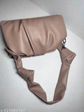 Brown faux leather sling bag for girls